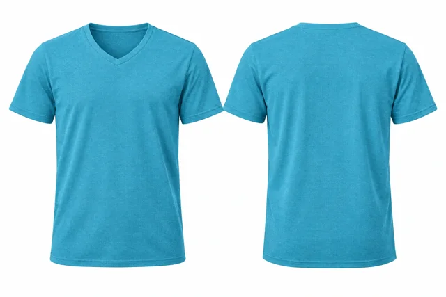 Aqua Blue V neck - short sleeves