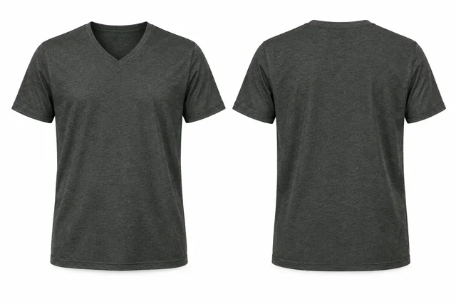 Charcoal A V neck - short sleeves