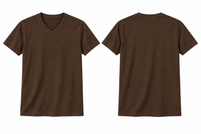 Chocolate Brown V neck - short sleeves