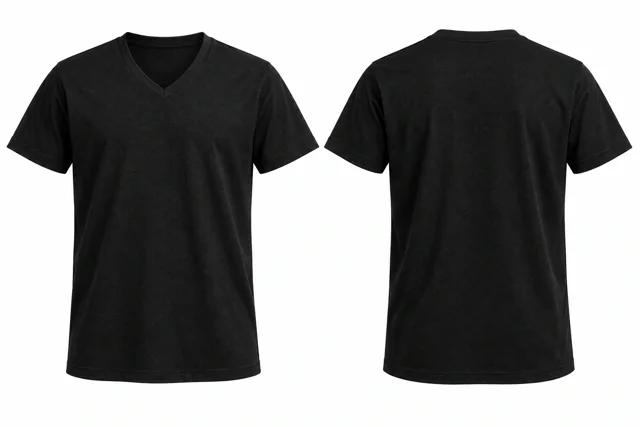 Black B V neck - short sleeves