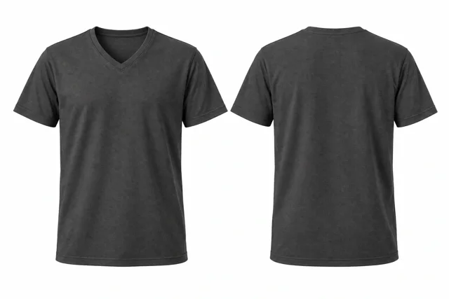 Charcoal B V neck - short sleeves