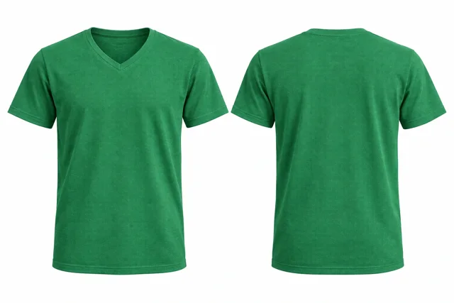 Emerald Green V neck - short sleeves