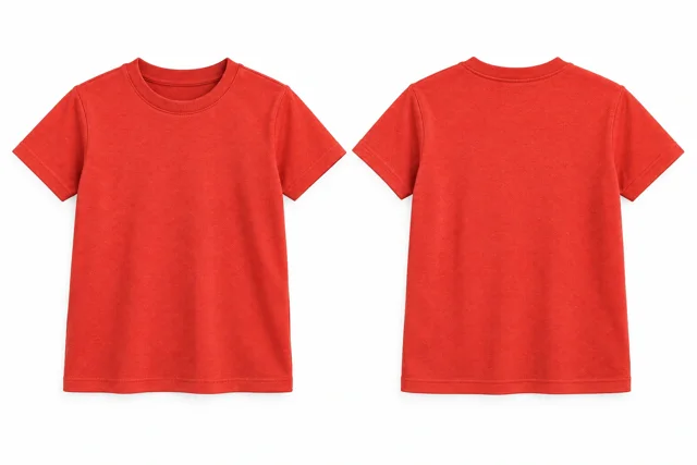 Coral Red Kids - round neck