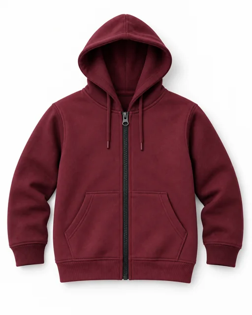 Burgundy Adult full-zip hoodie