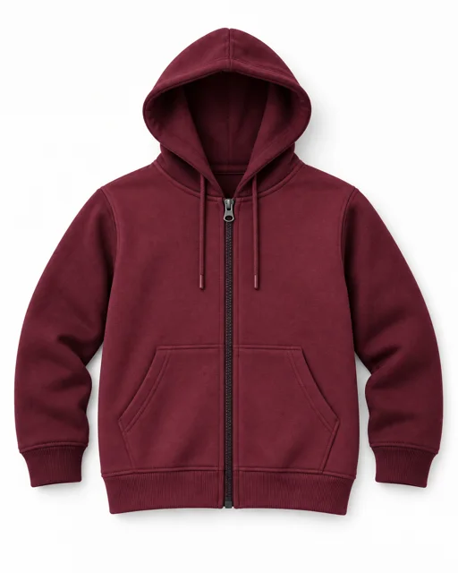 Maroon Adult full-zip hoodie