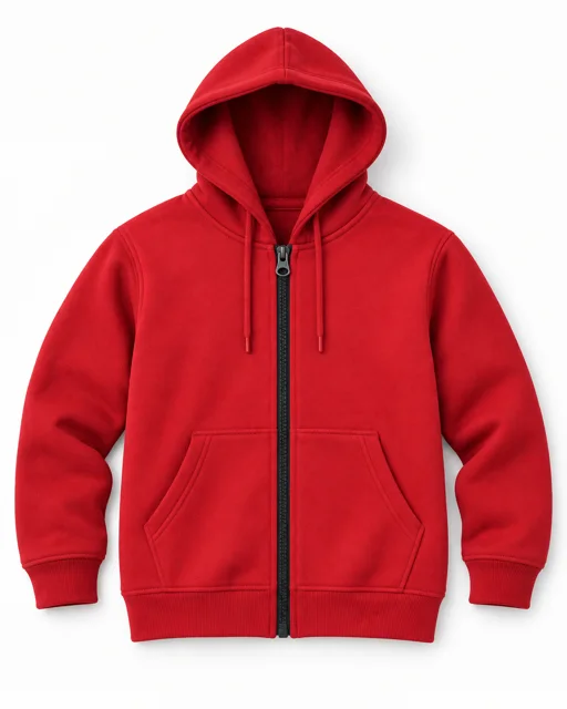 Red Adult full-zip hoodie