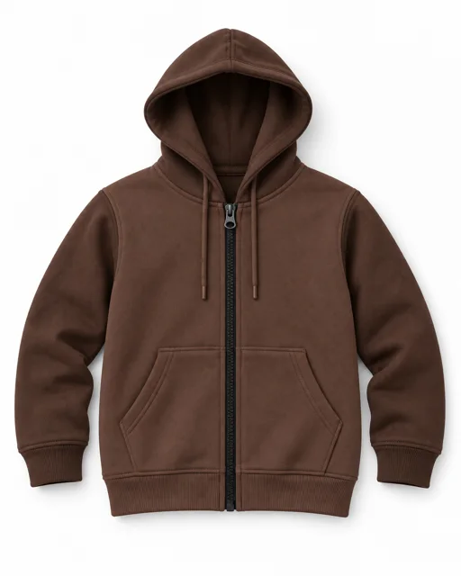 Brown Adult full-zip hoodie