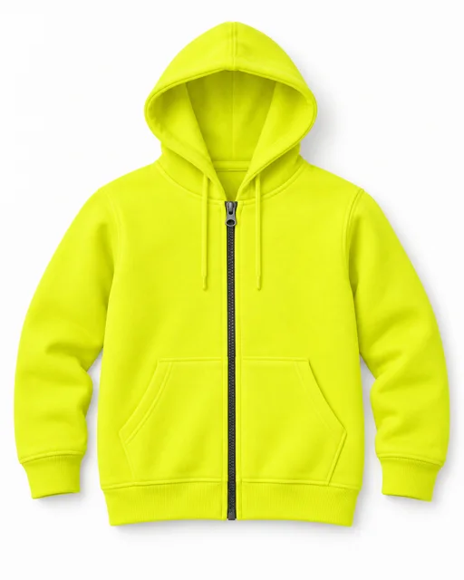 Fluorescent Yellow Adult full-zip hoodie