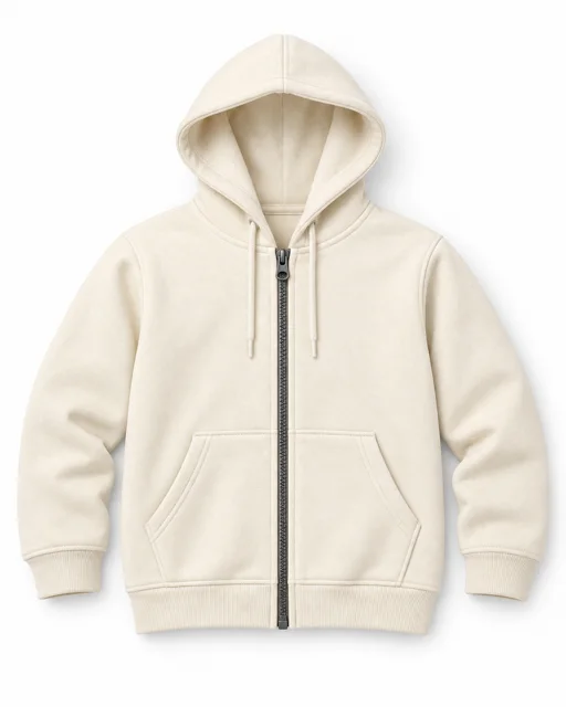 Cream Adult full-zip hoodie