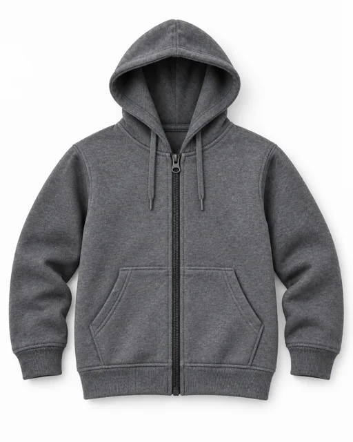 Dark Heather Grey Adult full-zip hoodie