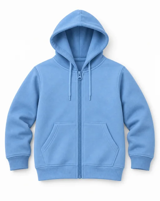 Light Blue Adult full-zip hoodie