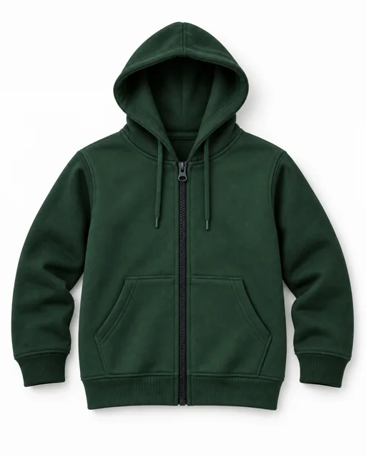 Dark Green Adult full-zip hoodie