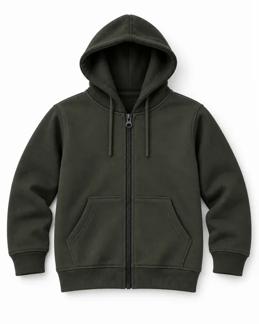 Military Green Adult full-zip hoodie