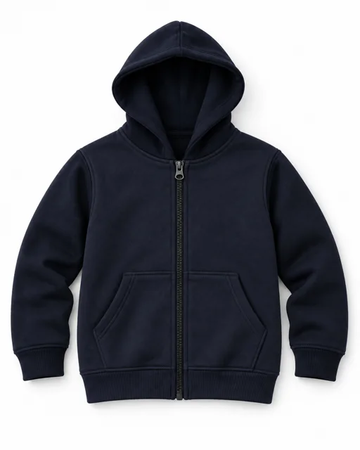 Navy Kids full-zip hoodie
