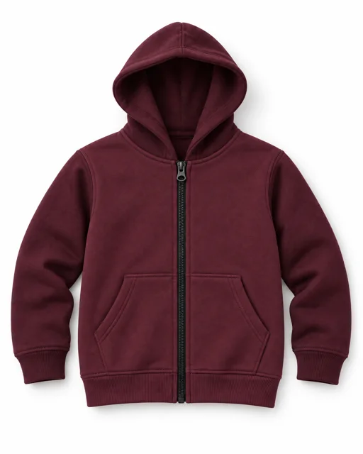 Burgundy Kids full-zip hoodie