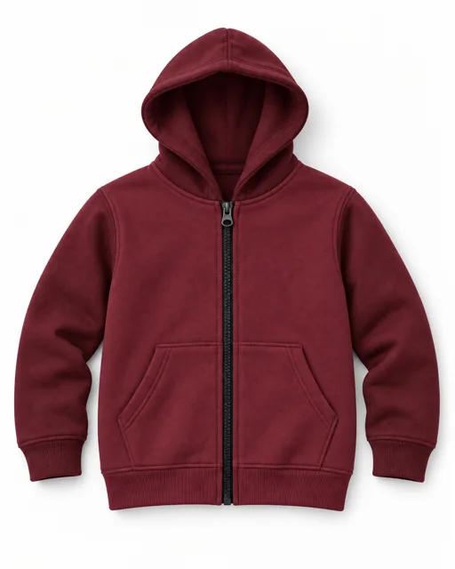 Maroon Kids full-zip hoodie