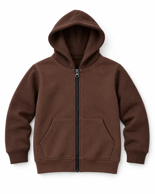 Brown Kids full-zip hoodie