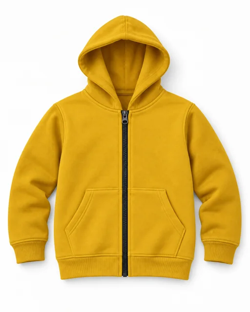Golden Yellow Kids full-zip hoodie