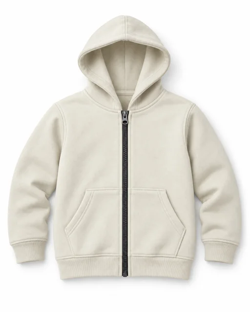 Cream Kids full-zip hoodie