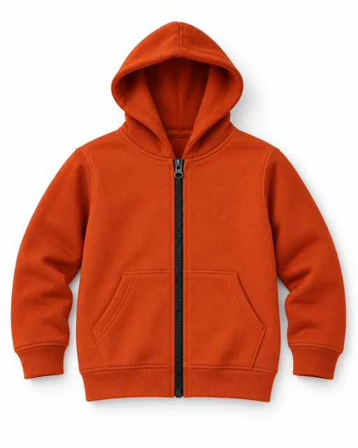 Orange Kids full-zip hoodie