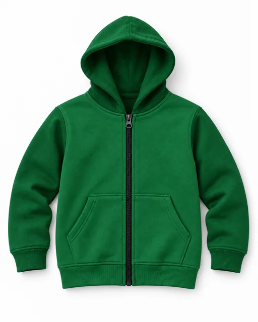 Emirates Green Kids full-zip hoodie