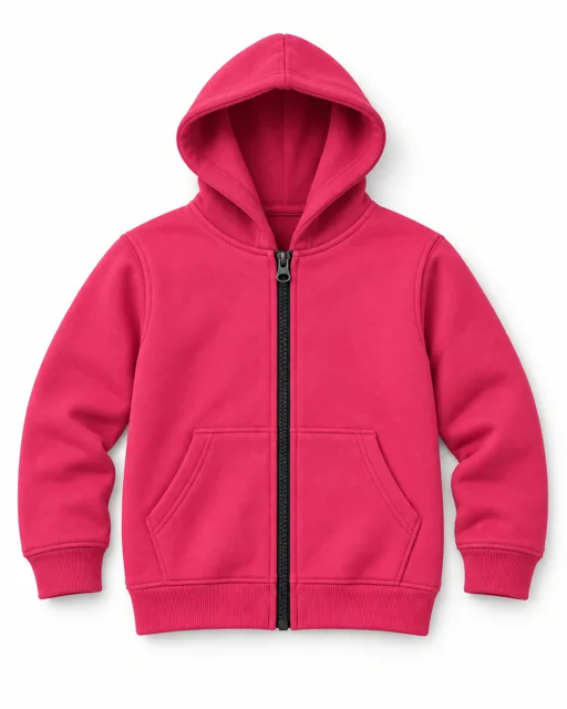 Fuchsia Kids full-zip hoodie