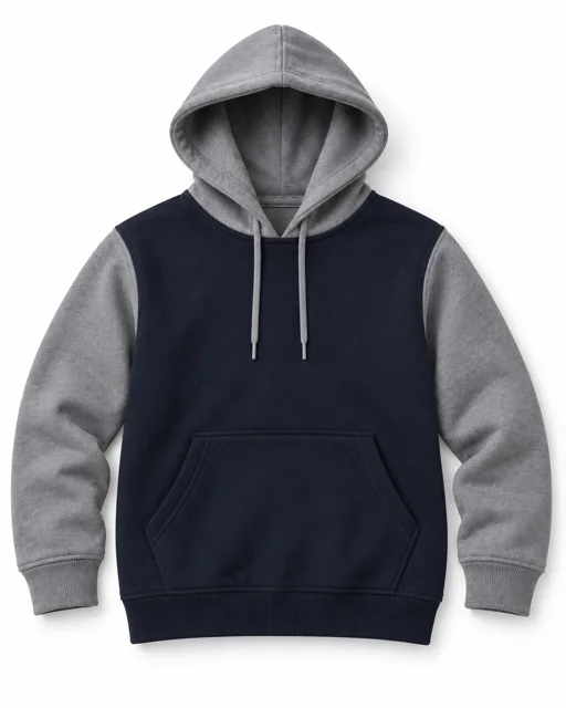 Navy / Sport Grey Adult two-colour pullover hoodie