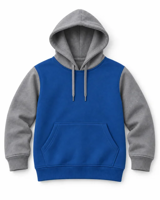 Royal Blue / Sport Grey Adult two-colour pullover hoodie