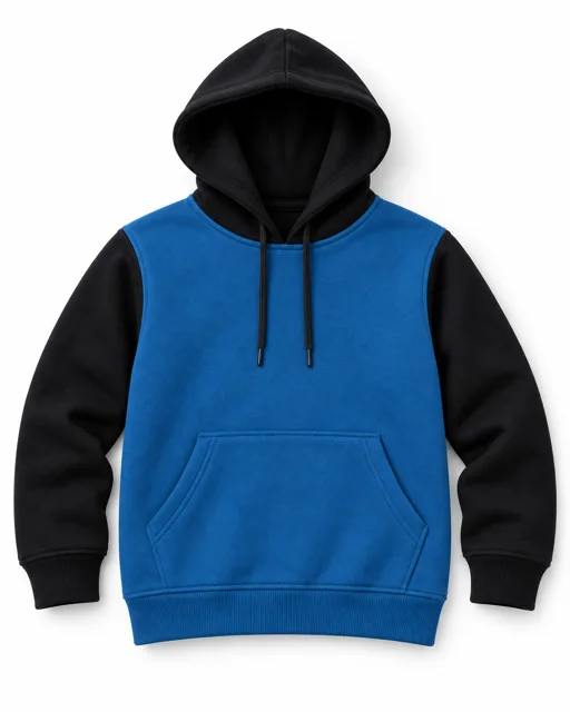 Sapphire / Black Adult two-colour pullover hoodie