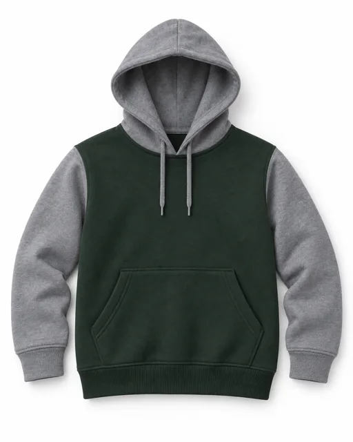 Dark Green / Sport Grey Adult two-colour pullover hoodie