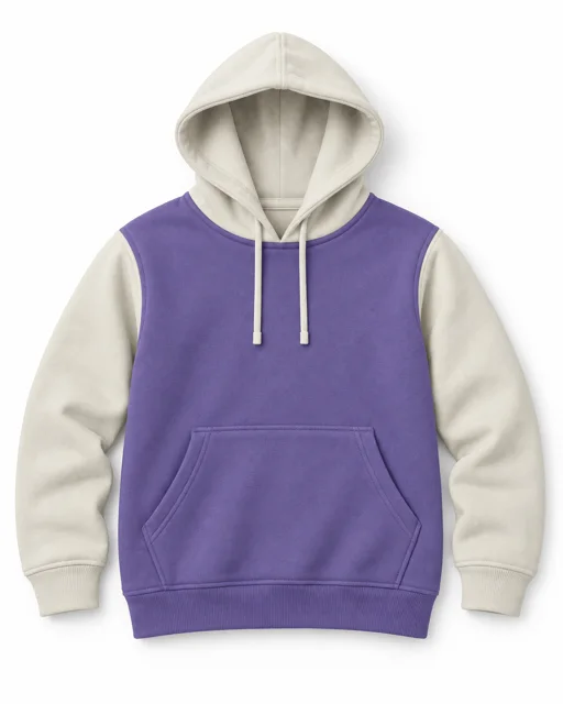 Lavender / Cream Adult two-colour pullover hoodie