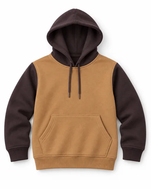 Camel / Chocolate Adult two-colour pullover hoodie