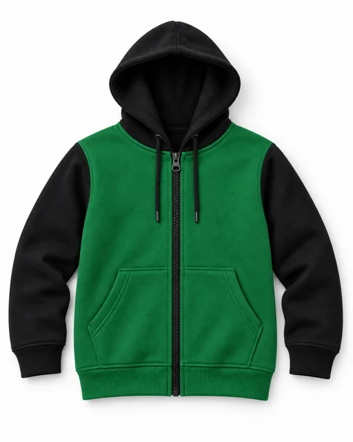 Emirates Green / Black Adult two-colour full-zip hoodie