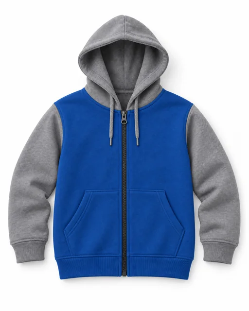 Royal Blue / Sport Grey Adult two-colour full-zip hoodie