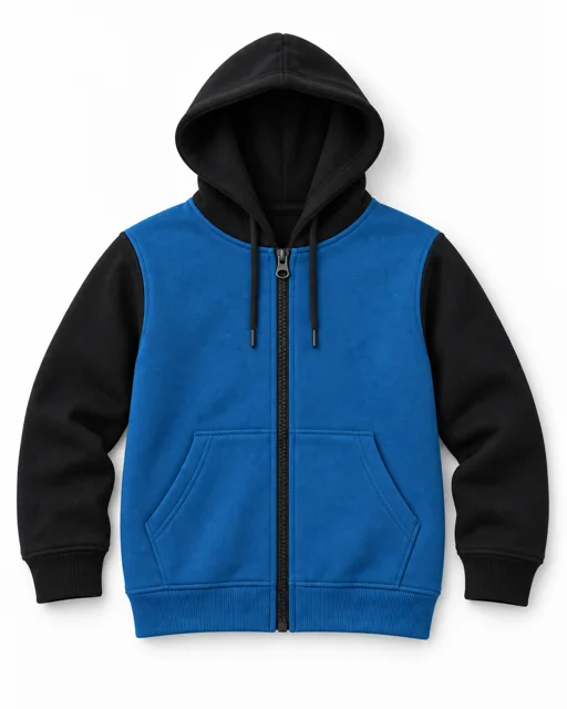 Sapphire / Black Adult two-colour full-zip hoodie