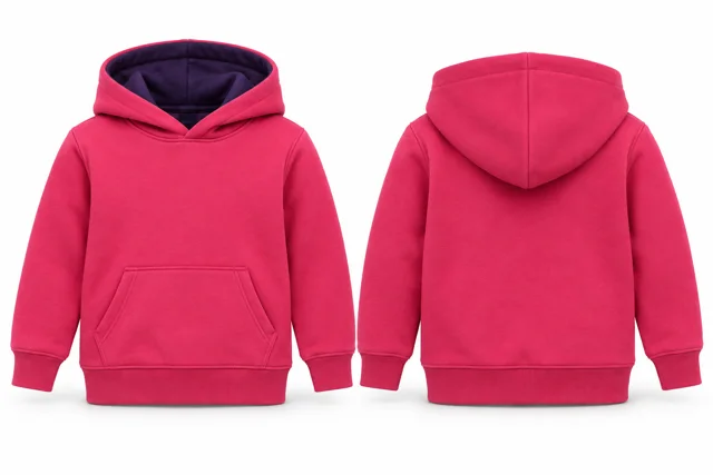 Kids contrast hood lining pullover hoodie — Fuchsia / Purple