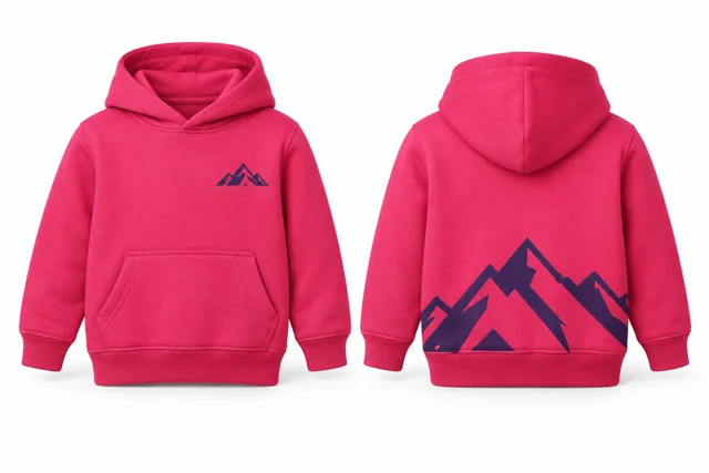 Kids printed pullover hoodie — Fuchsia / Purple