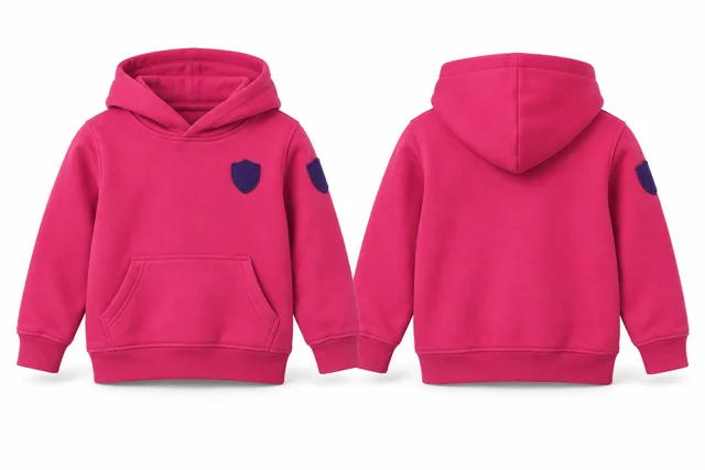 Kids patches pullover hoodie — Fuchsia / Purple