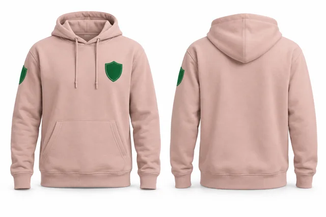 Men patches pullover hoodie — Blush / Emirates Green