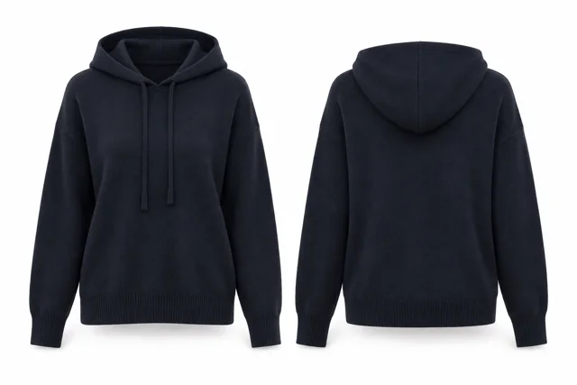 Women Navy relaxed cashmere hoodie concept