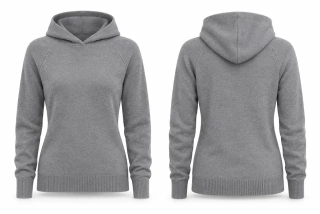 Women Sport Grey raglan cashmere hoodie concept
