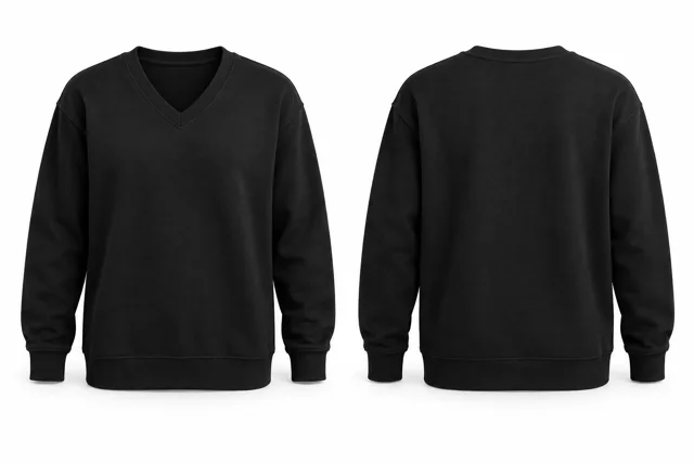 Black v-neck sweatshirt