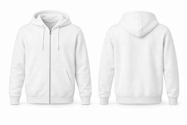 White full zip hoodie