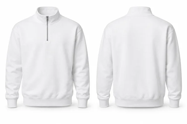 White half zip sweatshirt