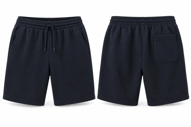 Deep Navy cotton fleece sweat shorts