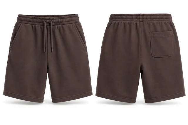 Chocolate cotton fleece sweat shorts
