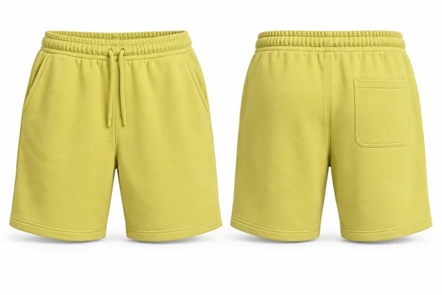 Lemon cotton fleece sweat shorts
