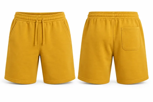 Golden Yellow cotton fleece sweat shorts