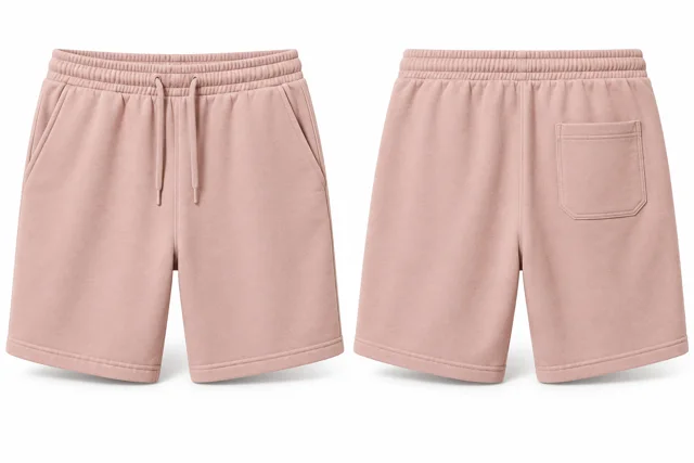 Blush cotton fleece sweat shorts