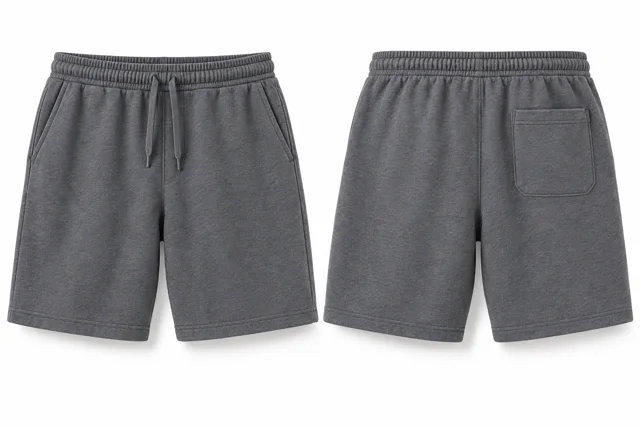 Dark Heather Grey cotton fleece sweat shorts